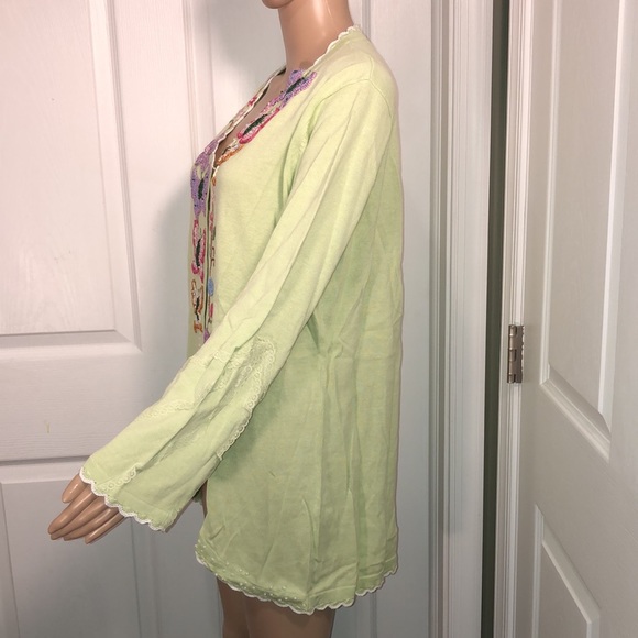 Storybook Knits Green Cardigan. NWT. M - Picture 6 of 13
